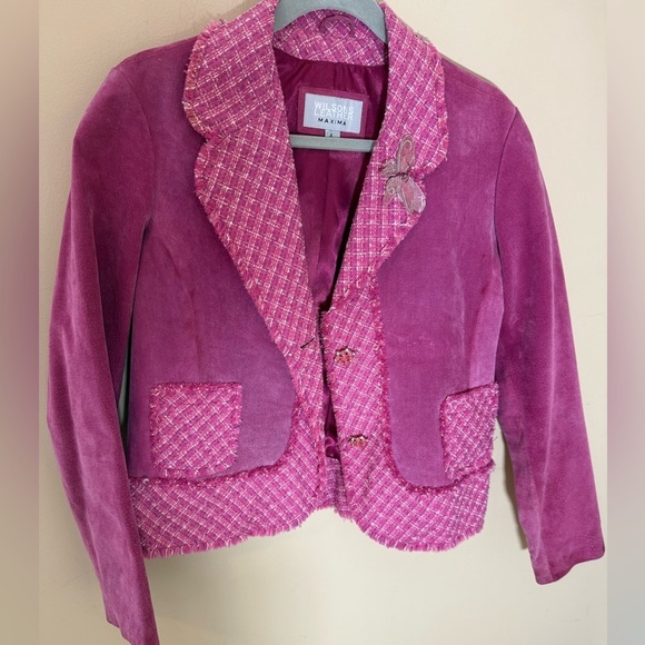 Wilsons Leather Jackets & Blazers - Wilsons Leather maxima Y2K jacket Pink Suede Leather butterfly Elle woods size L